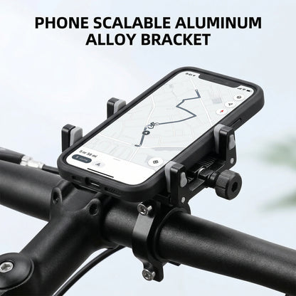 CNC Four-Claw Bike Phone Holder, Scalable Aluminum Alloy Bracket for Motorcycle and Electric Bicycle Smartphone Mount
