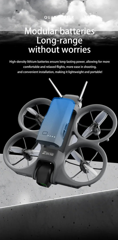 Dron Lenovo Z906 con Cámara Aérea 8K HD, Inteligente, con Sistema Anticolisión, Control Remoto con Pantalla Grande, Plegable, Motor sin Escobillas, GPS