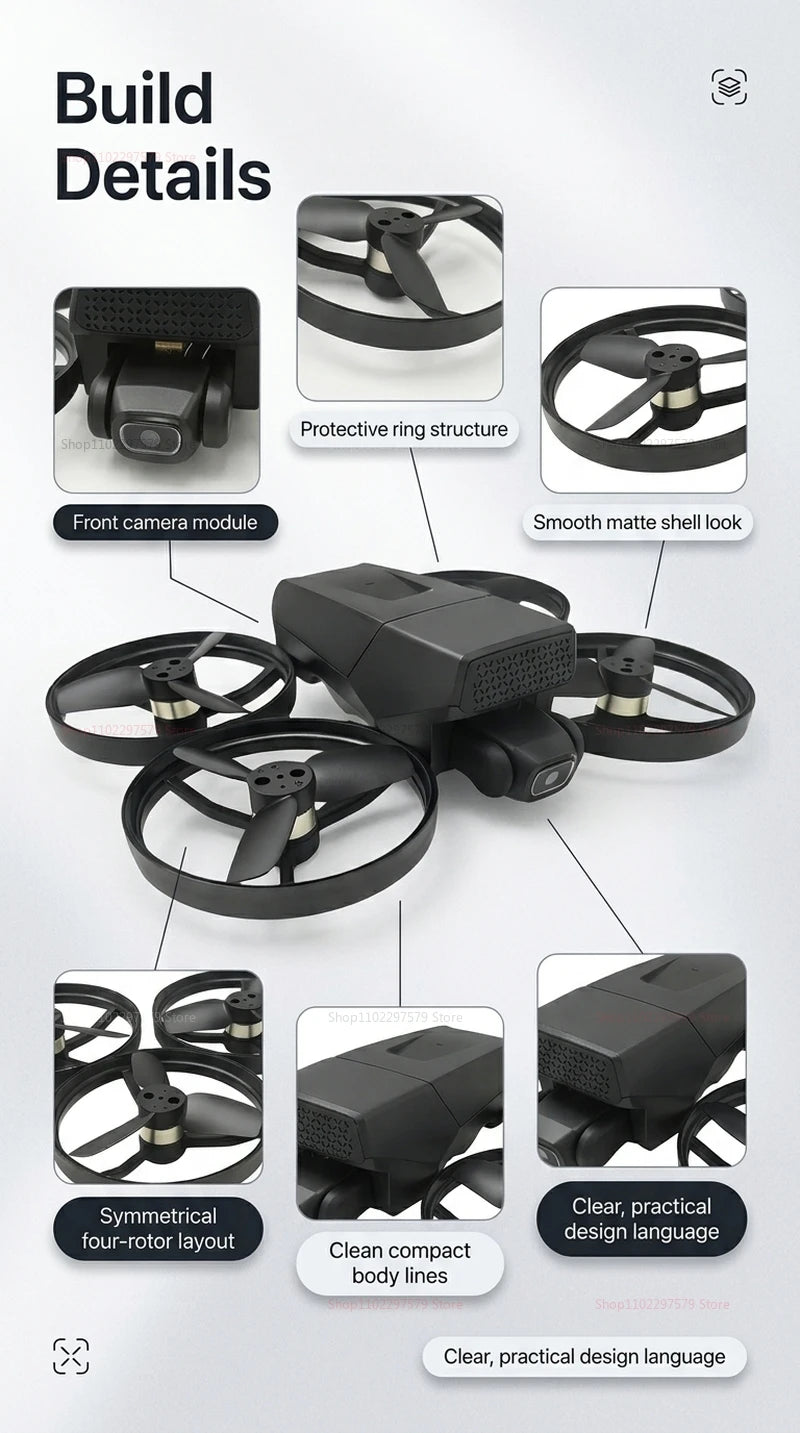 Dron M8 GPS FPV con Cámara 8K, Quadcopter Plegable con Motor sin Escobillas, Evitación de Obstáculos de 360 Grados, WiFi FPV, Retorno Automático RC para Adultos