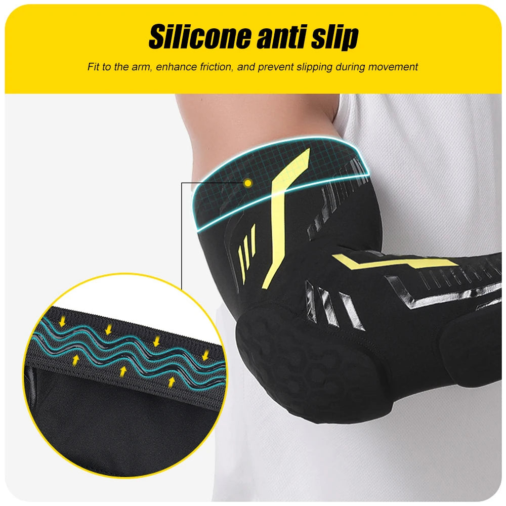 1 Pcs Sports Padded Arm Sleeve Protective Compression Elbow Pad for Basketball, Football, Volleyball, Soccer, and Gym Sport Arm Guards Home