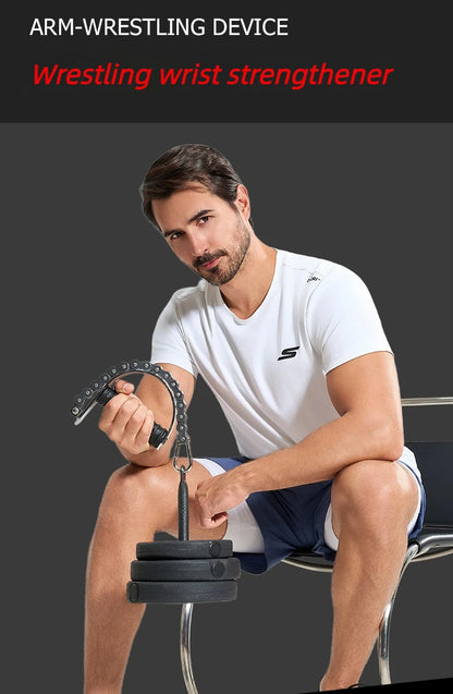 Wrist Strengthener Adjustable Resistance Grip Forearm Trainer Gym Equipment for Barbell Attachment Arm Muscle Training Fitness