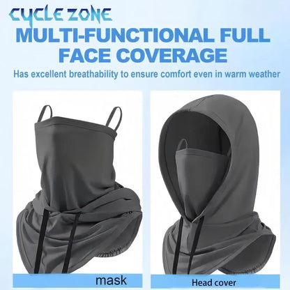 Outdoor Sports Sun Protection Balaclava, Breathable Full Face Mask, Long Neck Cover for Fishing, Cycling, Motorcycle, and Camping