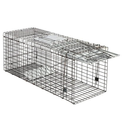 Live Animal Cage Trap 32" X 12.5" X 12" Humane Rodent Raccoon Cage w/Iron Door