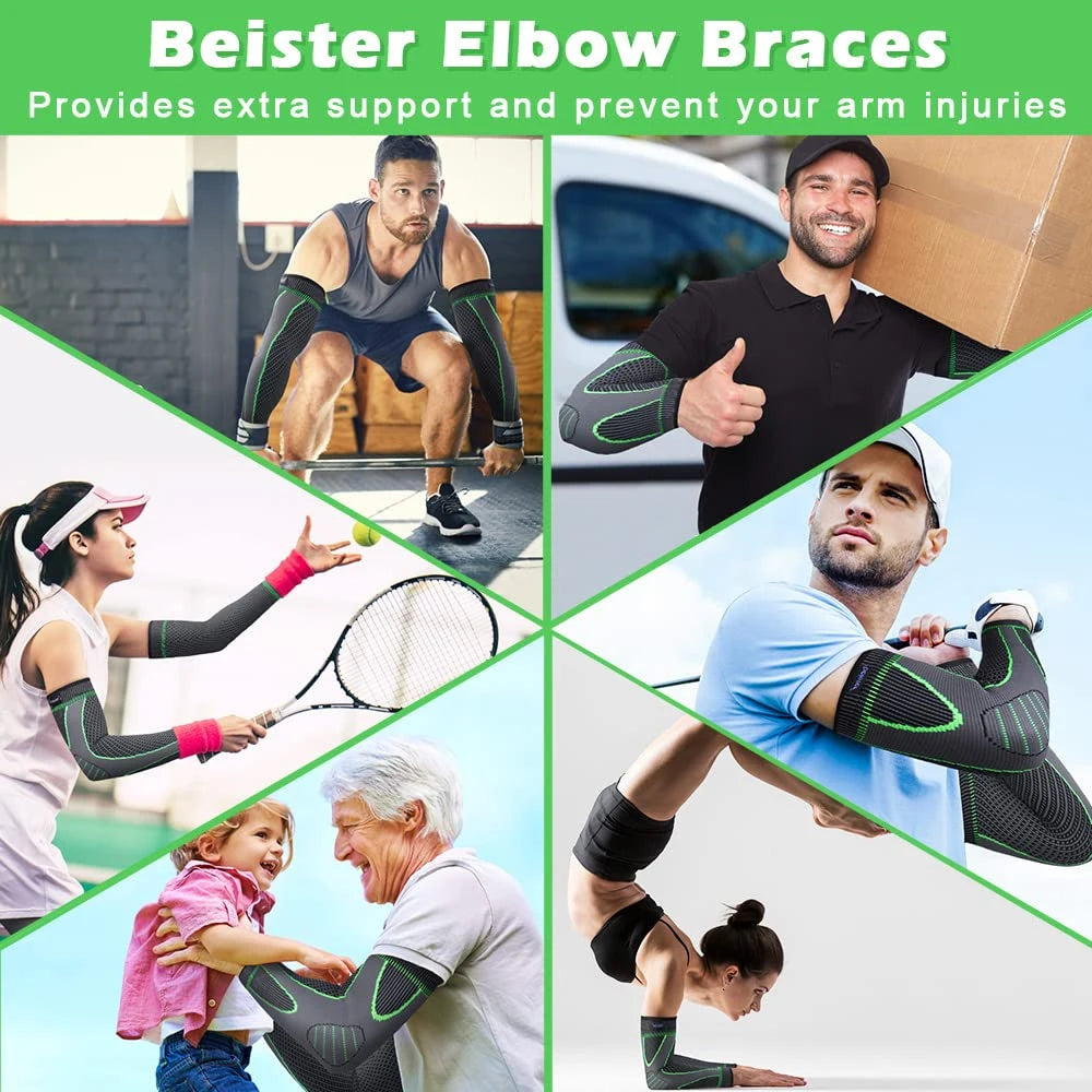 1PCS Sports Arm Compression Sleeve Anti-Slip Elbow Support for Men and Women Cycling Basketball Football Volleyball Baseball Tennis Golf