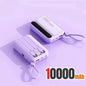 Lenovo Mini 50000mAh Fast Charging Battery Pack Power Bank with 4 Built-in Type C Cables for iPhone, Samsung, and Android Devices