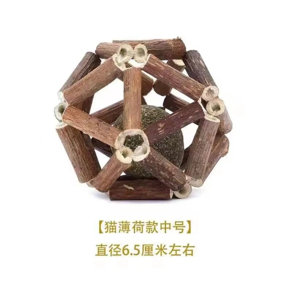 Natural Silver Vine Gall Fruit Cat Chew Toy, Teething Grinding Dental Toy for Kitten Adult Cat