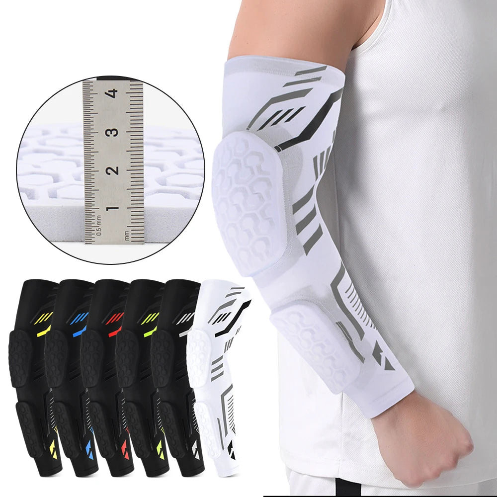1 Pcs Sports Padded Arm Sleeve Protective Compression Elbow Pad for Basketball, Football, Volleyball, Soccer, and Gym Sport Arm Guards Home