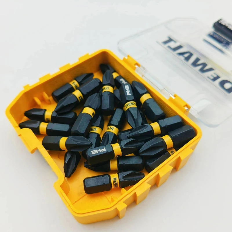 DEWALT DT70555T FLEXTORQ PH2 25mm Impact Screwdriver Bit Set, 25 Pieces, with Mini Storage Box, Fasteners, and Power Tool Accessories