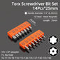 Torx Screwdriver Bit Set Tamper Proof Security Drill Bits 25mm Long Magnetic Flat Head 1/4” Hex Screw Driver Hand Tools T5-T40