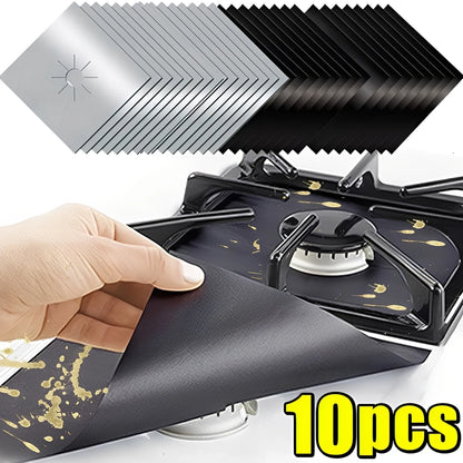 Gas Stove Burner Covers Square Heat-resistant Oil-proof Reusable Stove Protector Pads Non-Stick Stovetop Liner Kitchen Tools