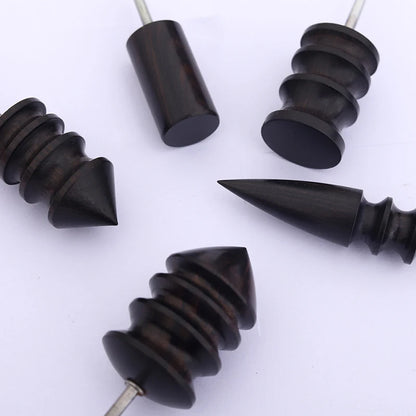 Black Ebony Wood Leather Burnisher Polished Rods, Leather Craft Edge Slicker Tool, Electric Polished Tip Head DIY Rotary Sets