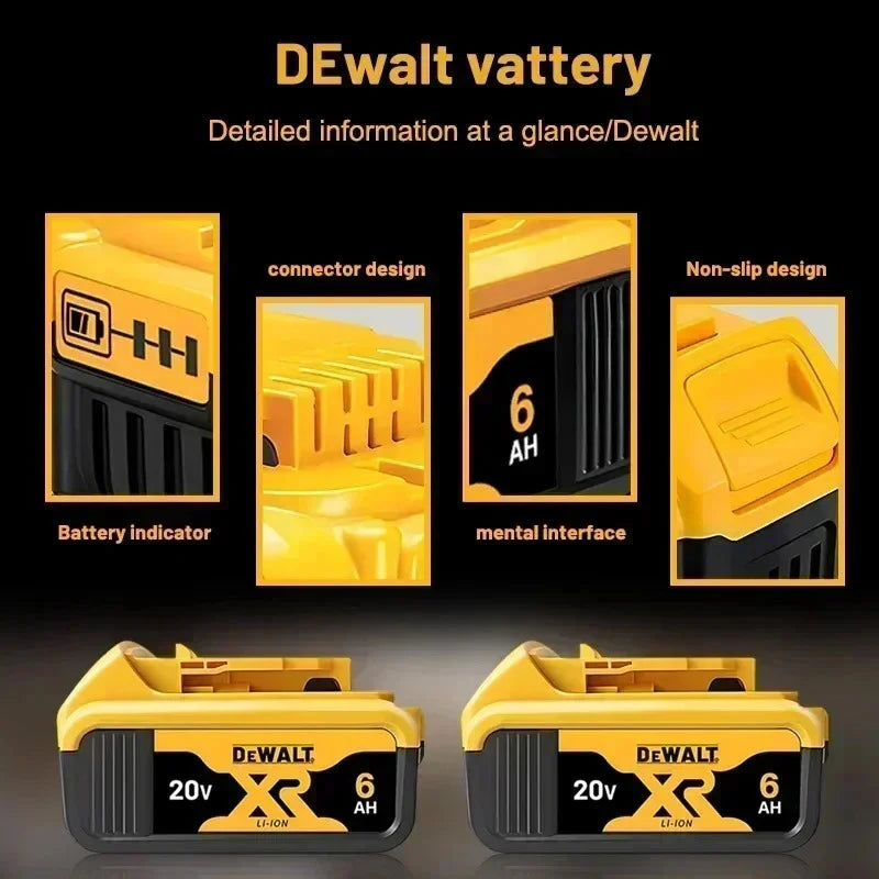 100% Original DeWalt 20V 5Ah 6Ah Battery Power Tool Replacement for DeWalt DCB206 DCB205 DCB805 DCB200 Power Tool
