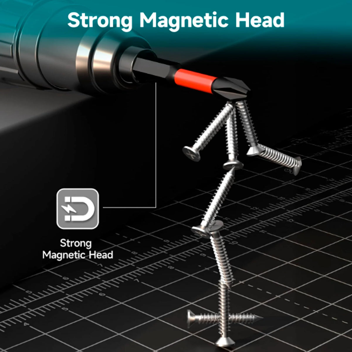 10/20 Piece S2 Steel PH2 Impact Screwdriver Bit Set, 50mm, Strong Magnetic, Anti-Twist, High Hardness, with Red Storage Box