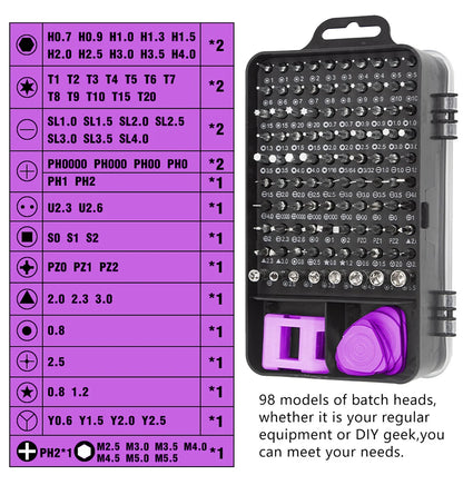 115-in-1 Magnetic Screwdriver Bit Kit, Torx Phillips Screwdriver Set with Removal Wrench, Repair Hand Tools for Phone & PC