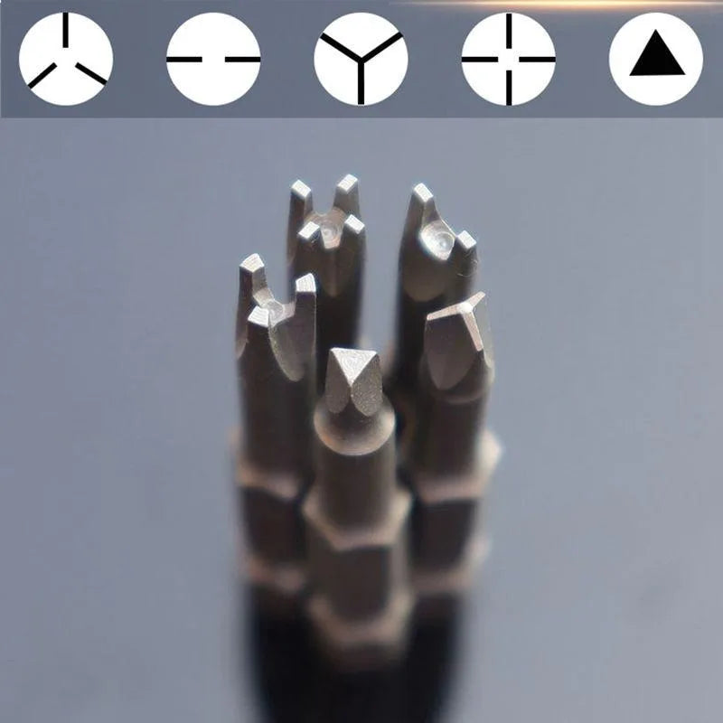 5pcs/set  Special Shaped Screwdriver Set 50mm U-shaped Y-Type Triangle Inner Cross Three Points Screwdriver Bit Tool