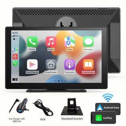 Universal Portable CarPlay Car Screen, Car Radio Multimedia WiFi Video Player, Wireless CarPlay Display for Apple or Android