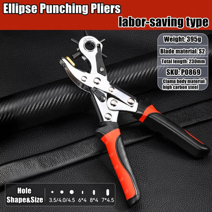 Multi-functional Punch Pliers Round Hole Oval Hole DIY Tool Watchband Strap Household Leathercraft Leather Belt Hole Punch Plier
