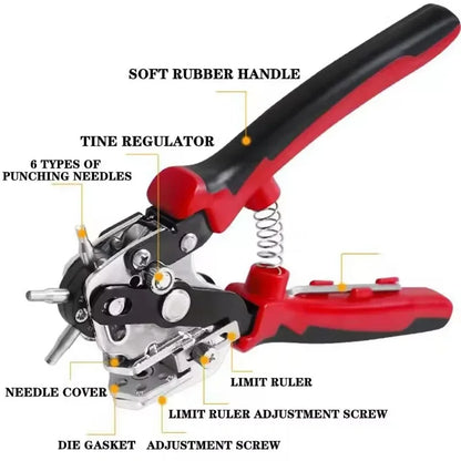 New Design Eyelet Puncher DIY Tool for Watch Straps, Leather Belts, and Household Leathercraft Hole Punch Pliers