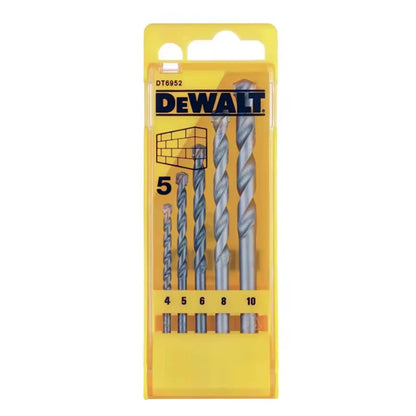 DEWALT DT6952 Straight Shank Stone Workers Drilling Bit-Set 5 Piece Multifunctional Durable Power Tool Accessories