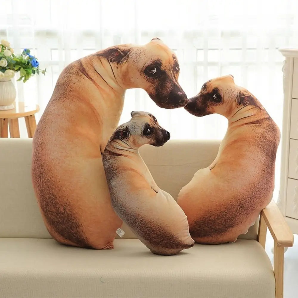 Soft Lifelike Animal Throw Pillow Hound Plush Creative Cushion 3D Dog Pillow Office
