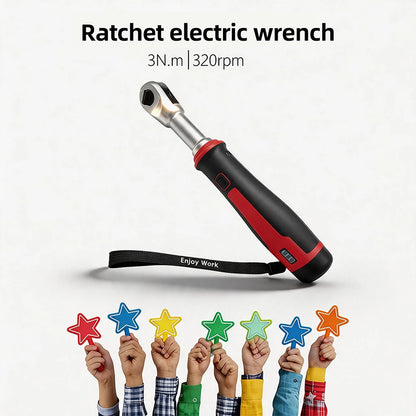 USB-C Rechargeable Electric Ratchet Wrench 3.6V 320 RPM 1/4' 3/8' Bidirectional with LED Battery Indicator for DIY Repair Auto