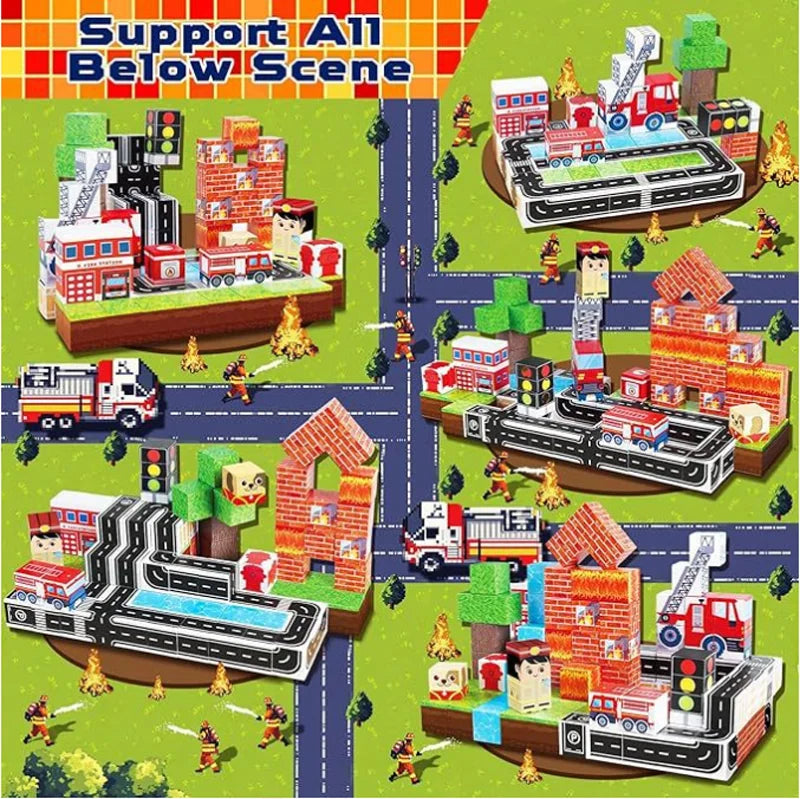 Juego de Bloques de Construcción Magnéticos Montessori STEM, Juguetes Educativos Sensoriales, Mundo de Mario, Niños y Niñas, Cubo Magnético DIY, Regalo