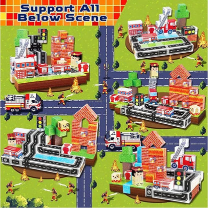 Juego de Bloques de Construcción Magnéticos Montessori STEM, Juguetes Educativos Sensoriales, Mundo de Mario, Niños y Niñas, Cubo Magnético DIY, Regalo