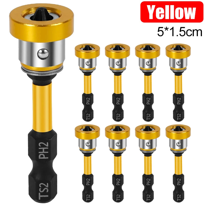 10/1x Screw Bits Plasterboard Magnetic Positioning Screwdriver Bits Hex Shank Drywall Extension Locating Batch Head Tools Parts