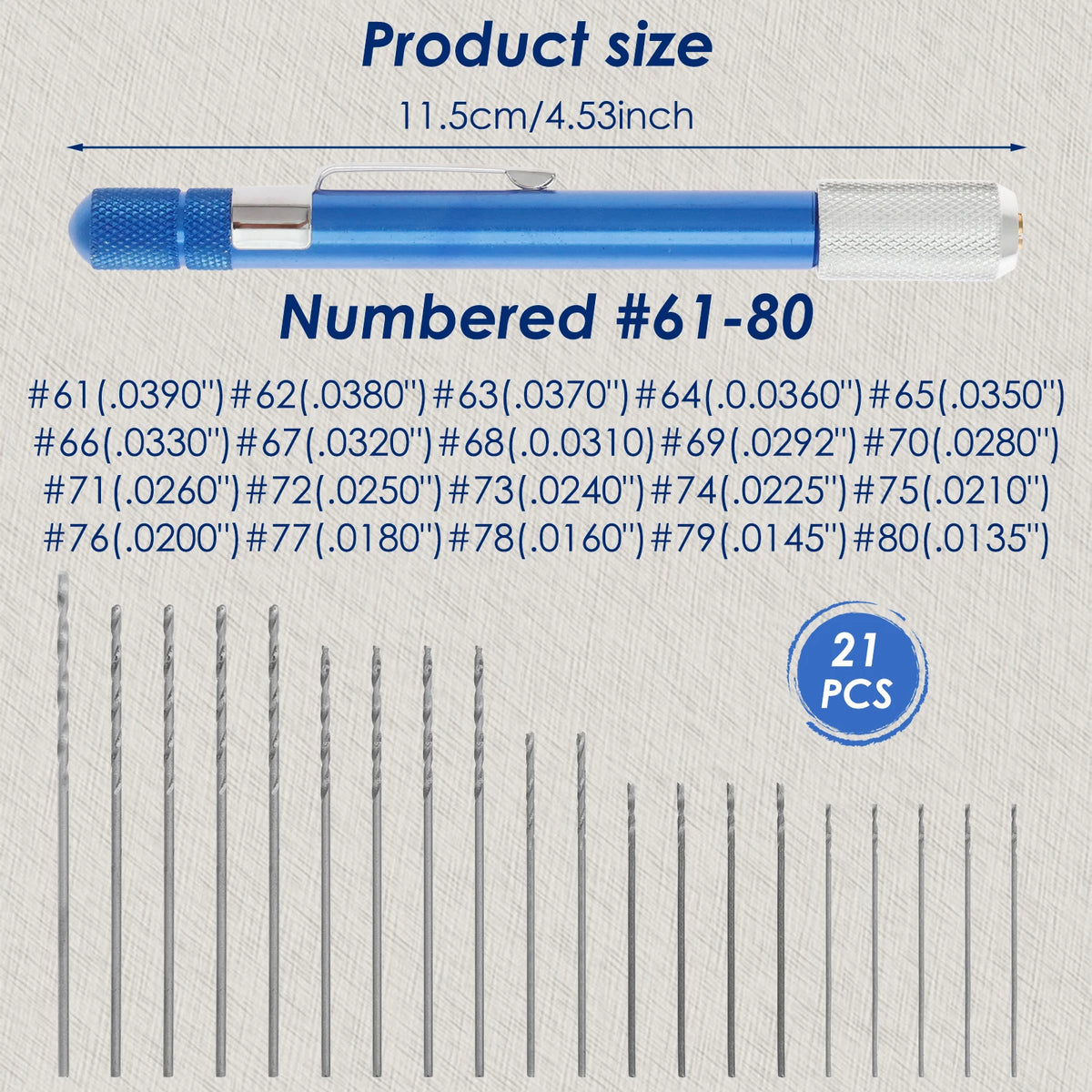 Mini Hand Drill Twist Drill Bits Set With Alloy Steel Twist Drills Rotary Tools For Craft Carving DIY Woodworking Plastic Jewelr