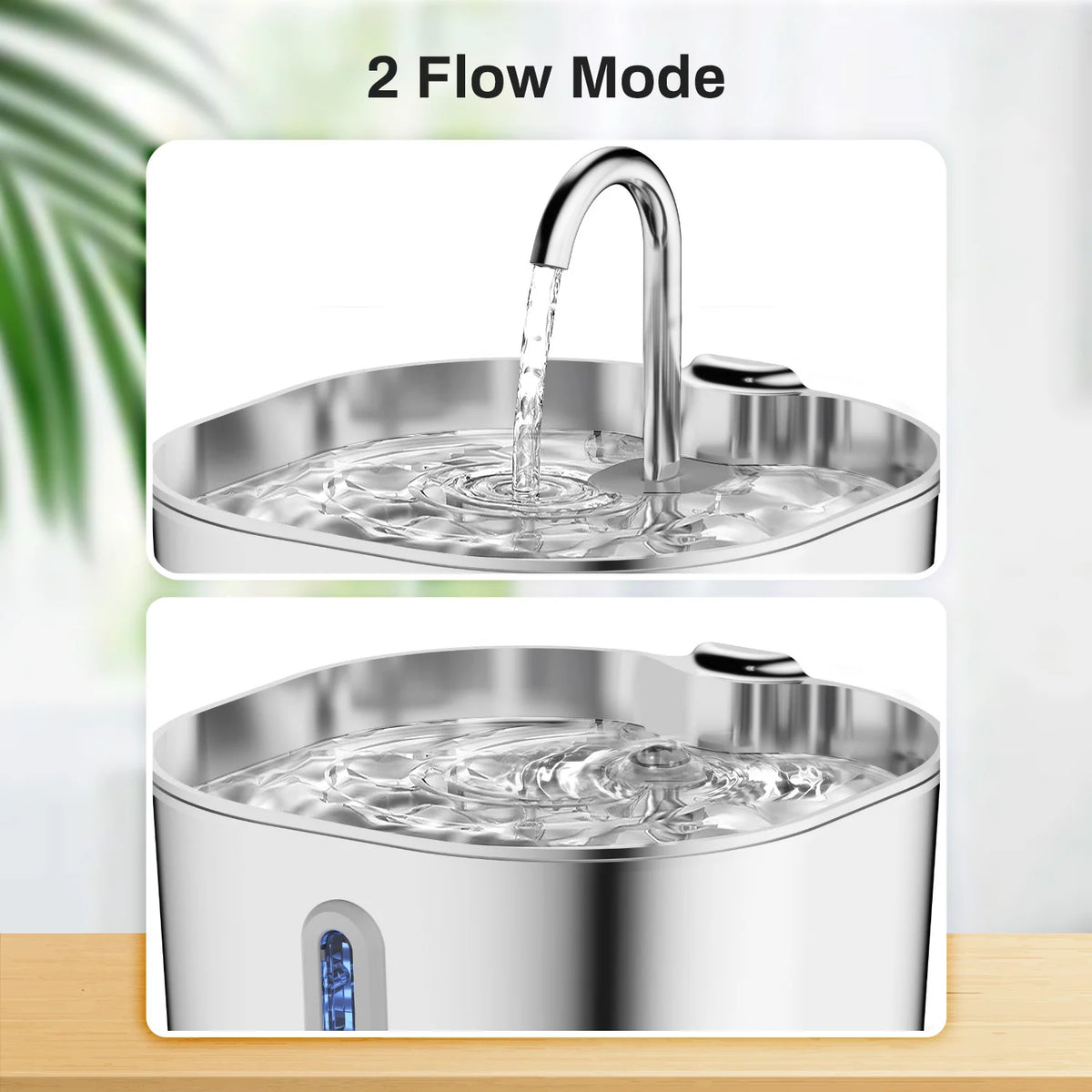 ZYFeeder 2.2L Automatic Stainless Steel Pet Water Fountain, Cat/Dog Drinking Bowl, Silent Water Dispenser with Window