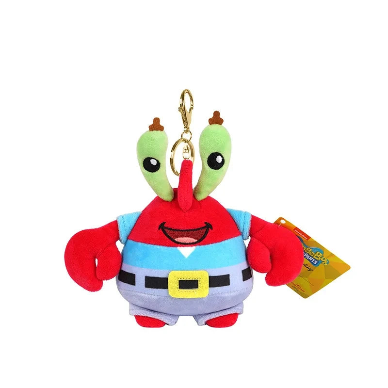 Llavero de Peluche de Bob Esponja y Patricio Estrella de Dibujos Animados Kawaii, Colgante Creativo para Mochila de Gary, Regalos de Squidward Tentacles y Amigos