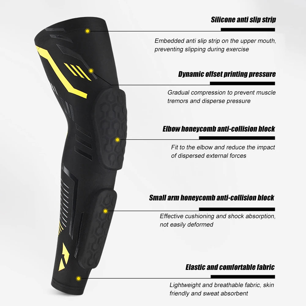 1 Pcs Sports Padded Arm Sleeve Protective Compression Elbow Pad for Basketball, Football, Volleyball, Soccer, and Gym Sport Arm Guards Home
