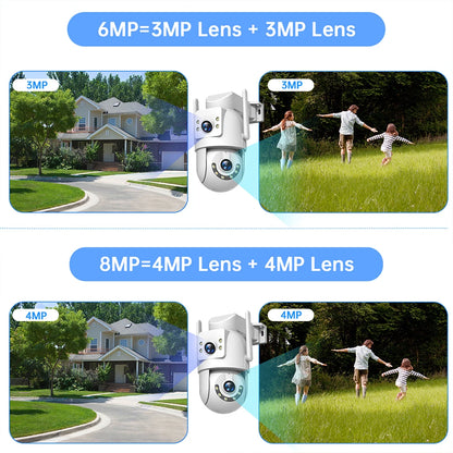 Jooan 4K 8MP HD Wifi cámara PTZ al aire libre 5G Wifi lente Dual cámaras IP de seguridad 5X Zoom AI seguimiento ONVIF cámara de vigilancia CCTV