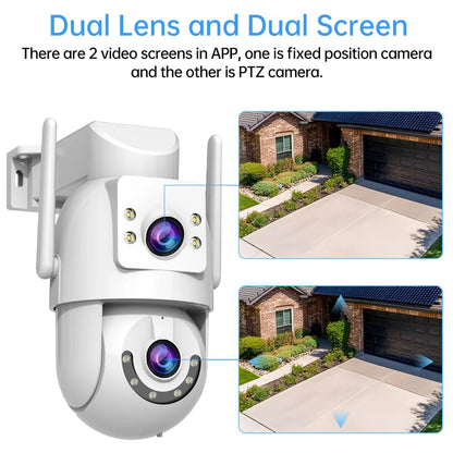 Jooan 4K 8MP HD Wifi cámara PTZ al aire libre 5G Wifi lente Dual cámaras IP de seguridad 5X Zoom AI seguimiento ONVIF cámara de vigilancia CCTV