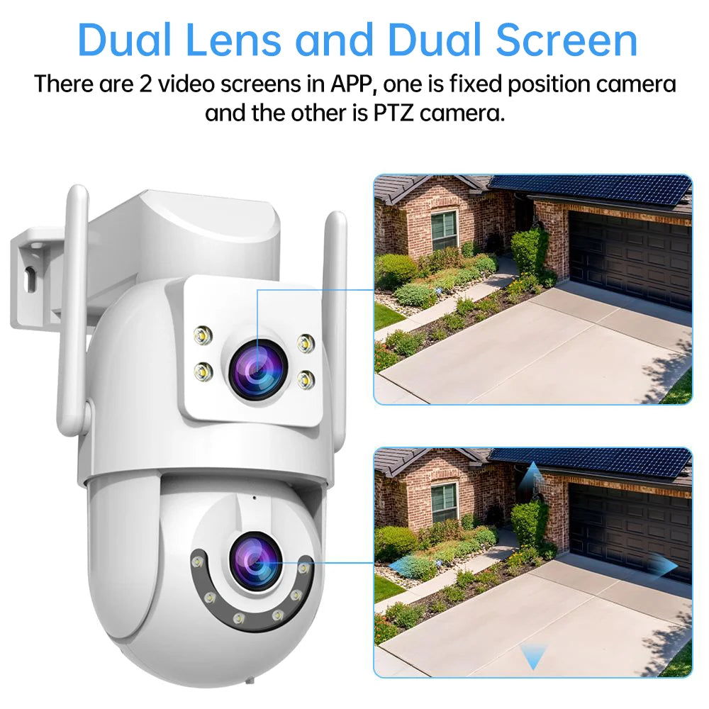Jooan 4K 8MP HD Wifi cámara PTZ al aire libre 5G Wifi lente Dual cámaras IP de seguridad 5X Zoom AI seguimiento ONVIF cámara de vigilancia CCTV