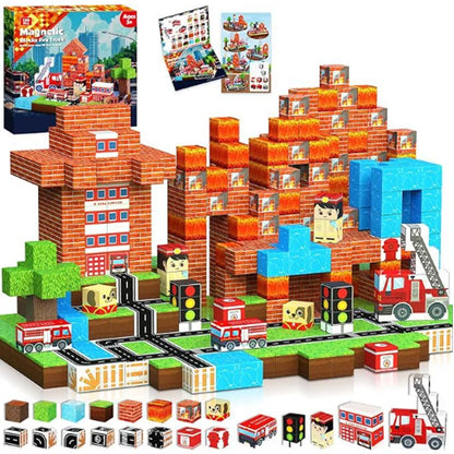 Juego de Bloques de Construcción Magnéticos Montessori STEM, Juguetes Educativos Sensoriales, Mundo de Mario, Niños y Niñas, Cubo Magnético DIY, Regalo
