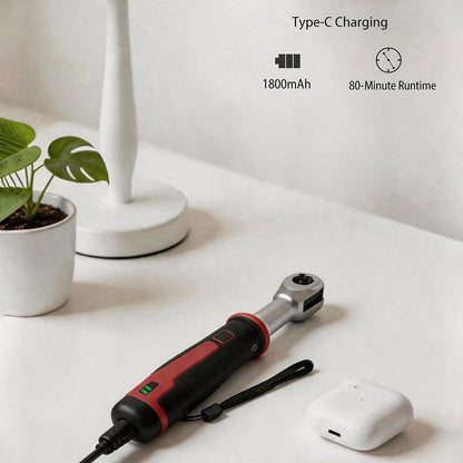 USB-C Rechargeable Electric Ratchet Wrench 3.6V 320 RPM 1/4' 3/8' Bidirectional with LED Battery Indicator for DIY Repair Auto