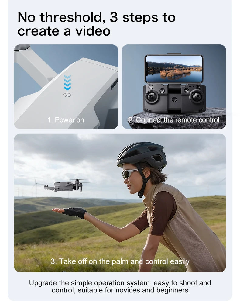 Mini Helicóptero RC Aeri 100 Drone 8K Profesional FPV con Cámara de Seguridad, Retorno Automático, UHD WiFi, Control Remoto, Juguete Volador para Niños