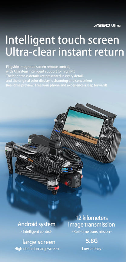 Nuevo Dron AE60 con GPS, Cámara HD Profesional 8K, Gimbal de 3 Ejes sin Escobillas, Evitación de Obstáculos, Pantalla Táctil, Lanzamiento Aéreo, FPV, Drones de Seguridad
