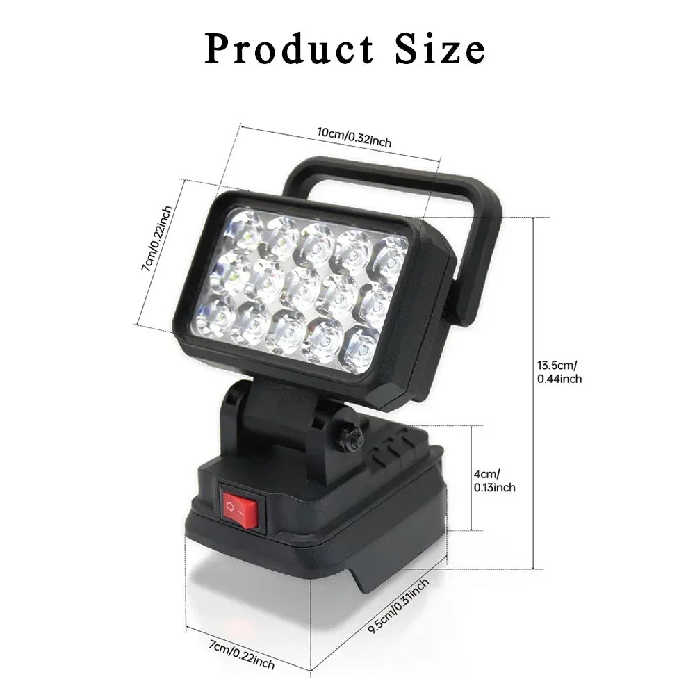 Luz de trabajo LED de 3 pulgadas para batería Makita de 18V/21V BL1830, foco para exteriores, lámpara de emergencia, accesorios para herramientas eléctricas