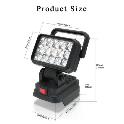Luz de trabajo LED de 3 pulgadas para batería Makita de 18V/21V BL1830, foco para exteriores, lámpara de emergencia, accesorios para herramientas eléctricas