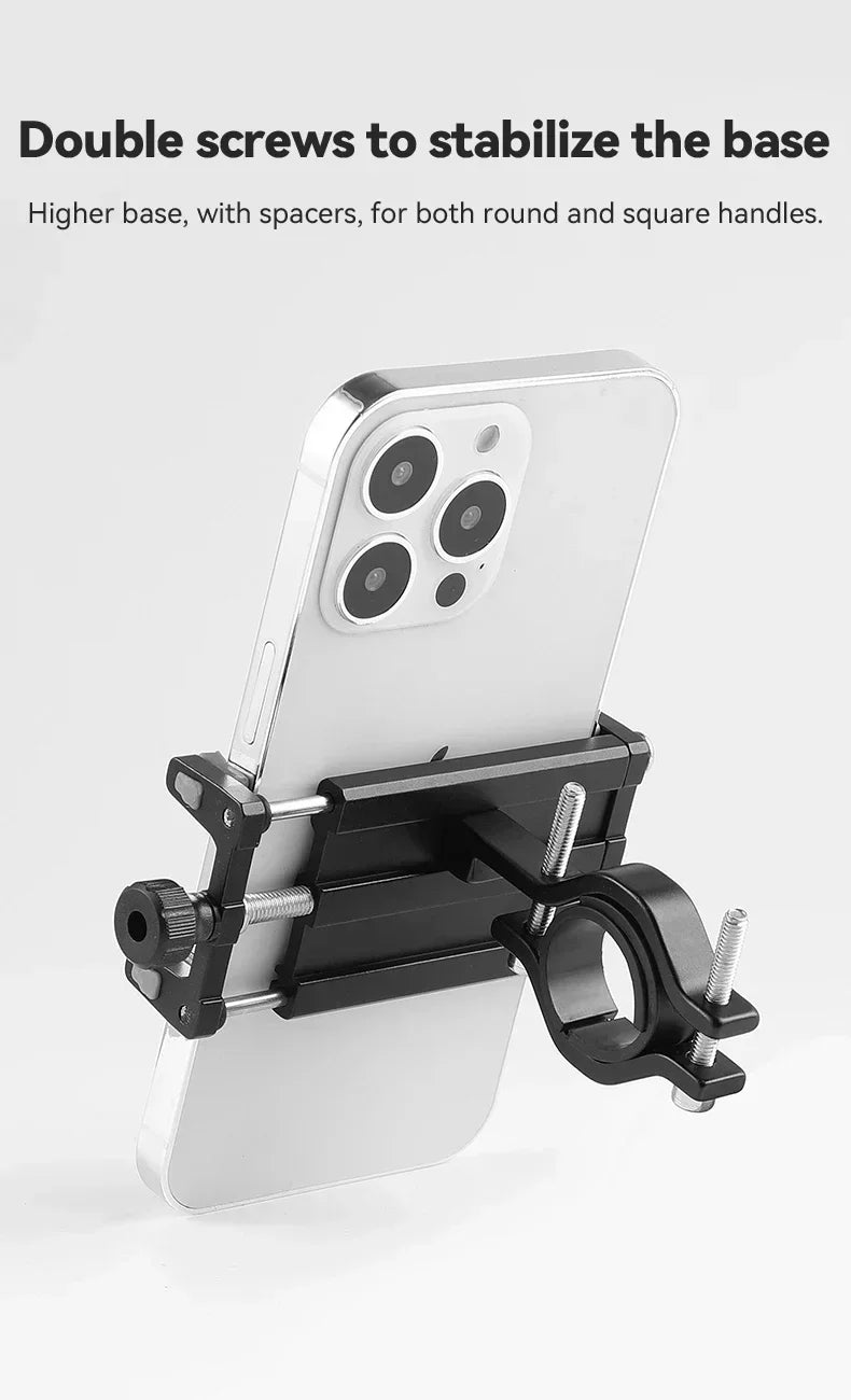 CNC Four-Claw Bike Phone Holder, Scalable Aluminum Alloy Bracket for Motorcycle and Electric Bicycle Smartphone Mount