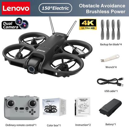 Dron Lenovo Z906 con Cámara Aérea 8K HD, Inteligente, con Sistema Anticolisión, Control Remoto con Pantalla Grande, Plegable, Motor sin Escobillas, GPS