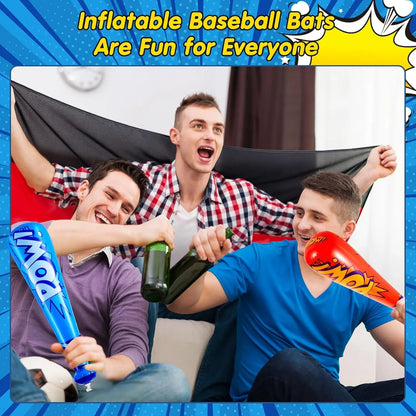 6/12 Uds. De murciélagos de béisbol inflables Pow, murciélagos de juguete inflables de 17 pulgadas para niños, decoración de fiesta de béisbol, recuerdo de juguetes de playa y piscina