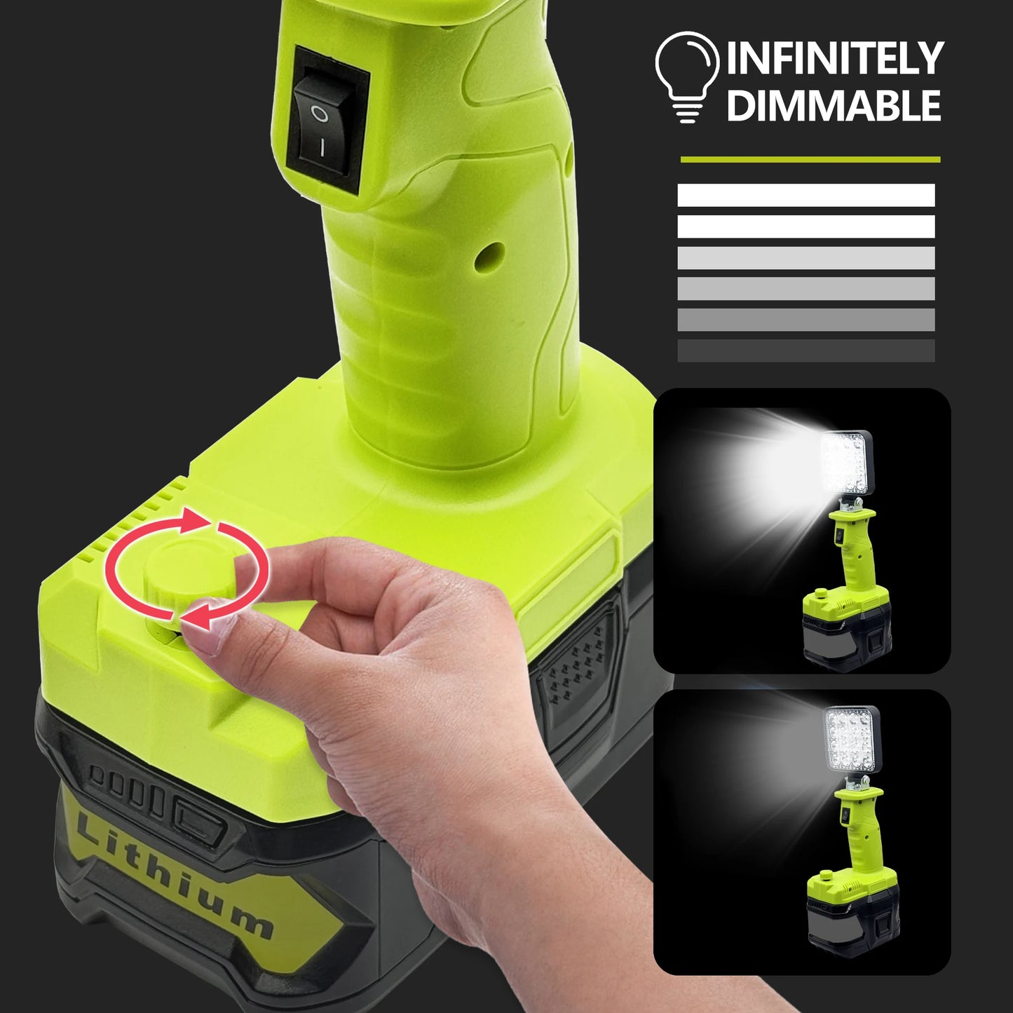 Piezas de herramientas eléctricas para Makita, DeWalt, Bosch, Milwaukee, Ryobi, linterna con batería de litio, luz de trabajo, lámpara de Camping