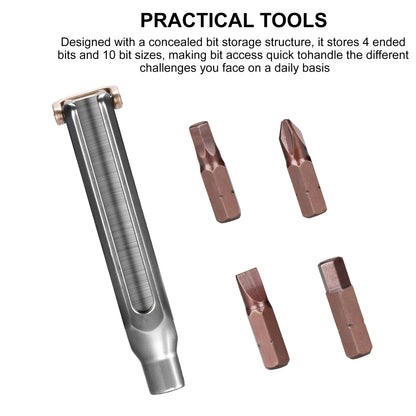 FANAUE Multifunctional Magnetic Keychain Mini Portable Folding Screwdriver Repair Tool Combination Pendant Portable Cross One