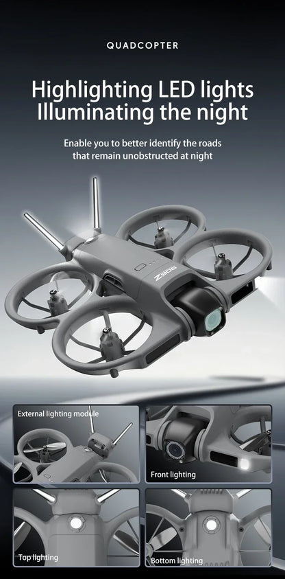 Dron Lenovo Z906 con Cámara Aérea 8K HD, Inteligente, con Sistema Anticolisión, Control Remoto con Pantalla Grande, Plegable, Motor sin Escobillas, GPS