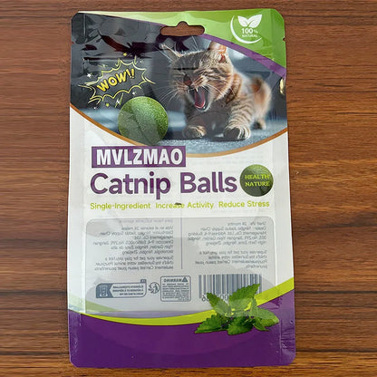 Mint Toys Edible Catnip Ball Safe Healthy Cat Catnip Toy for Cats Home Chasing Games Product Cleans Teeth and Stomach