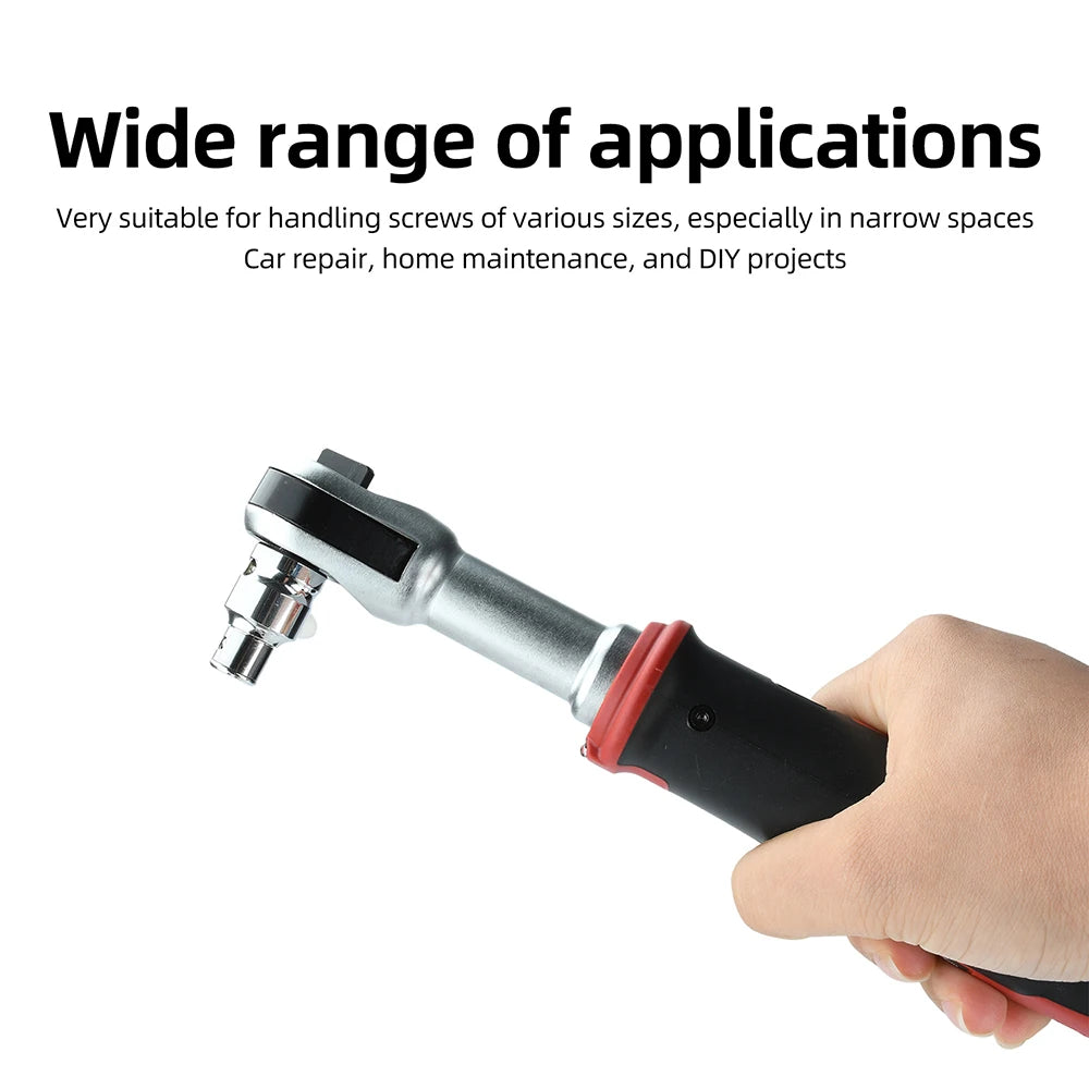 USB-C Rechargeable Electric Ratchet Wrench 3.6V 320 RPM 1/4' 3/8' Bidirectional with LED Battery Indicator for DIY Repair Auto
