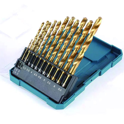 Makita D-72855 High-Speed Steel Twist Drill Bits for Drilling Holes, Titanium Coated, for Home Electric Drills